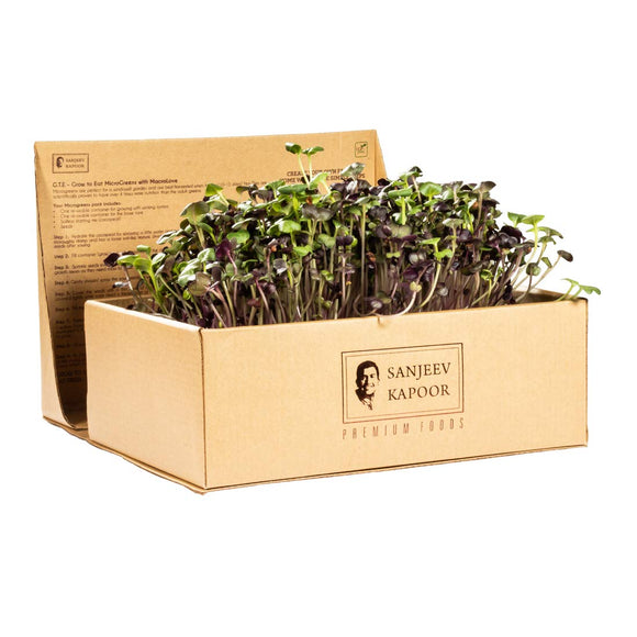 Sanjeev Kapoor - UGF Farms Grow To Eat Micro Greens Kit Oriental Mix For Indoor Outdoor Home And Garden | Ready To Eat In 7 To 10 Days!