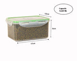 Sanjeev Kapoor Airtight container set for kitchen, Freshpack Air tight Plastic container set for fridge set of 4 1220ml,1500ml