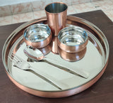 Sanjeev Kapoor Premium Stainless Steel Thali Set with Copper Finish - set of 6pcs