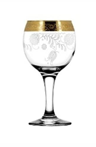 Sanjeev Kapoor White Wine Goblet set of 6 pc with Unique Golden Design