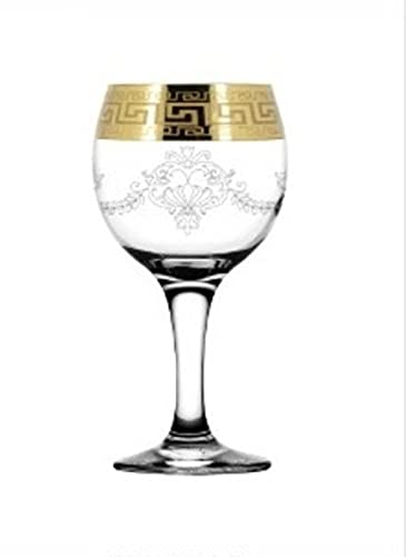 Sanjeev Kapoor Goblet White wine glasses set of 6 with unique golden design