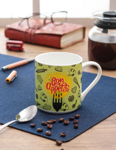 Sanjeev Kapoor Think Food Mugs  Bon Appetit Coffee Mugs Tea Latte Milk Mug Set of 2 Pieces (Foodie-5)