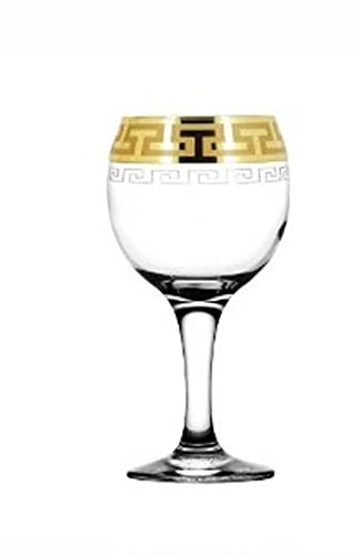 Sanjeev Kapoor White Wine goblet set of 6 pc with Unique Golden Design