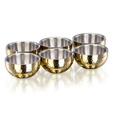 Sanjeev Kapoor Premium Stainless Steel Double Walled Bowl Gold titanium Finish set of 6 pcs