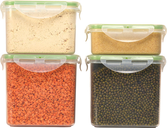 Sanjeev Kapoor  Air tight Plastic Freshpack container set of 4 for kitchen 470ml,900ml and 1250ml